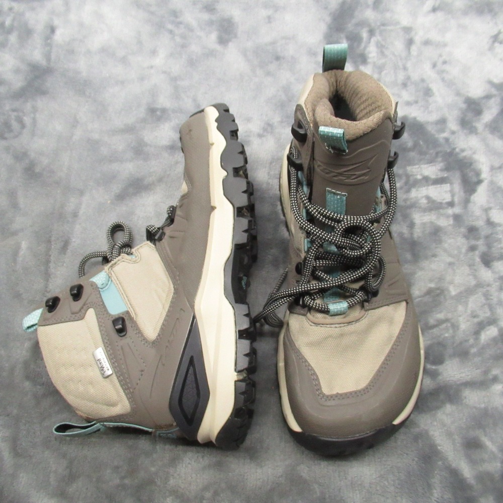 Altra Women's Lace-Up Hiking Boots in Taupe with Teal Accents